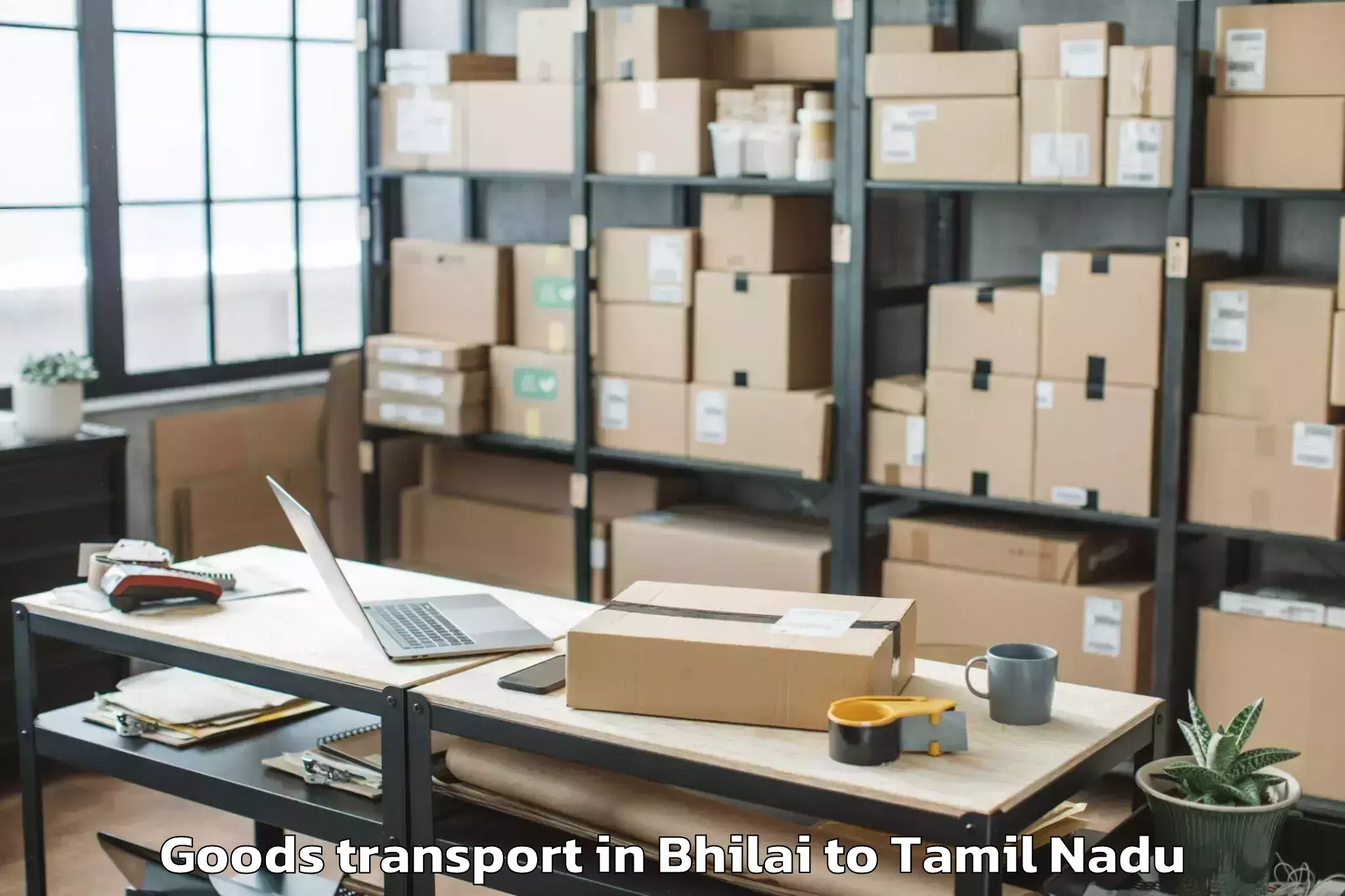 Trusted Bhilai to Alangudi Goods Transport